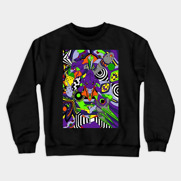 EVA Unit 01 Crewneck Sweatshirt by hybrid-rainbow